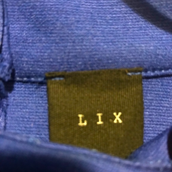 LIX Midi Royal Blue Asymmetrical Length Halter Dress 48 1/2” L / Right 36” L Med - Picture 9 of 10